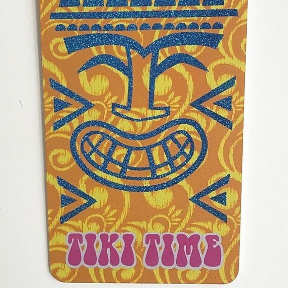 TIKI TIME Bar Luau Aloha Hawaiian Hibiscus Wood Sign Door Wall Island Decor Rope - Picture 2 of 9
